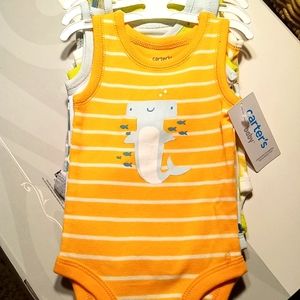 NWT. Carters 5 pack of sleeveless bodysuits. Ocean theme. Size 3mo.
